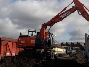 Acquisition d'une nouvelle excavatrice sur pneus Hitachi Zaxis 170 W !